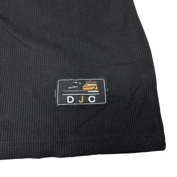 DJC Designer Jeans Co VTG NWT New York NYC Black Waffle Thermal Shirt Y2K Large - Picture 6 of 8